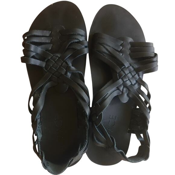 LSpace Cabo‎ Black Leather Huarache Sandals Women EU 38 US 7.5 | MSRP $185 - Picture 1 of 6